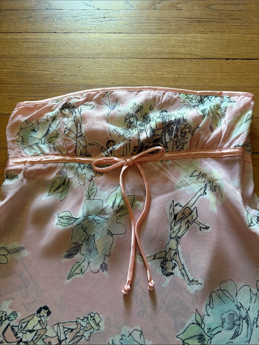 y2k Arden B pink handkerchief hem strapless going out top - Picture 3 of 7